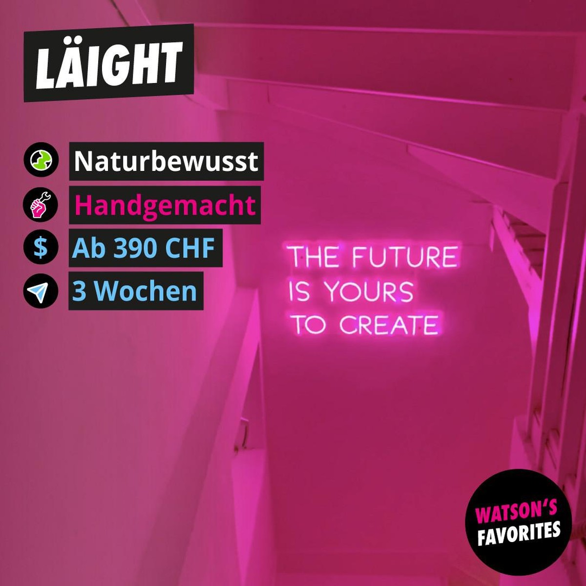 Pinkes Neon Sign von Läight.
