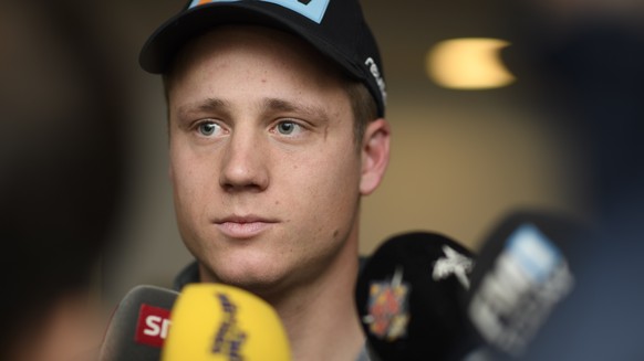 Nils Mani of Switzerland is pictured during a press conference during the 2017 FIS Alpine Skiing World Championships in St. Moritz, Switzerland, on Sunday, February 05, 2017. (KEYSTONE/Gian Ehrenzelle ...