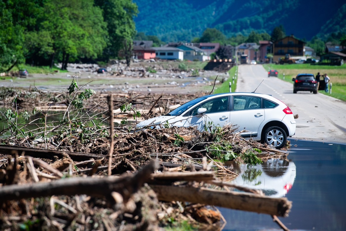 The Sorte village, community of Lostallo, Southern Switzerland, after a landslide, caused by the bad weather and heavy rain in the Misox valley, in Lostallo, Southern Switzerland, Saturday, June 22 20 ...