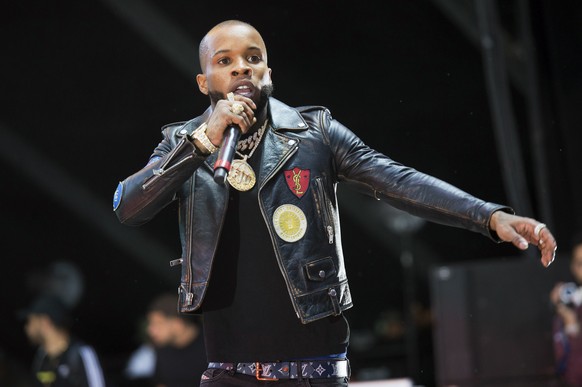 FILE - Rapper Tory Lanez performs at HOT 97 Summer Jam 2018 at MetLife Stadium in East Rutherford, N.J. Three years have passed since hip-hop superstar Megan Thee Stallion was shot multiple times by r ...