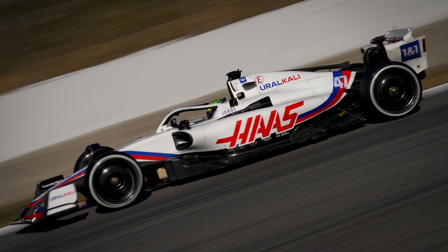 epa09780692 German Formula One driver Ralf Schumacher of HAAS in action during the pre-season running sessions held at the Circuit de Barcelona-Catalunya racetrack in Montmelo outside Barcelona, Spain ...