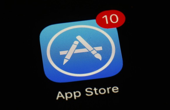 FILE - This March 19, 2018, file photo shows Apple&#039;s App Store app in Baltimore. Apple has agreed to let developers of iPhone apps email their users about cheaper ways to pay for digital subscrip ...