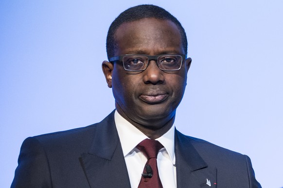 epa08199745 (FILE) Tidjane Thiam, CEO Credit Suisse, during an extraordinary general assembly in Bern, Switzerland, 19 November 2015 (reissued 07 February 2020). Credit Suisse&#039;s chief executive T ...