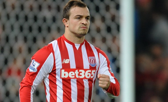 Stokes Xherdan Shaqiri during the English League Cup Fourth Round soccer match between Stoke City and Chelsea at the Britannia Stadium, Stoke on Trent, England, Tuesday, Oct. 27, 2015. (AP Photo/Rui  ...