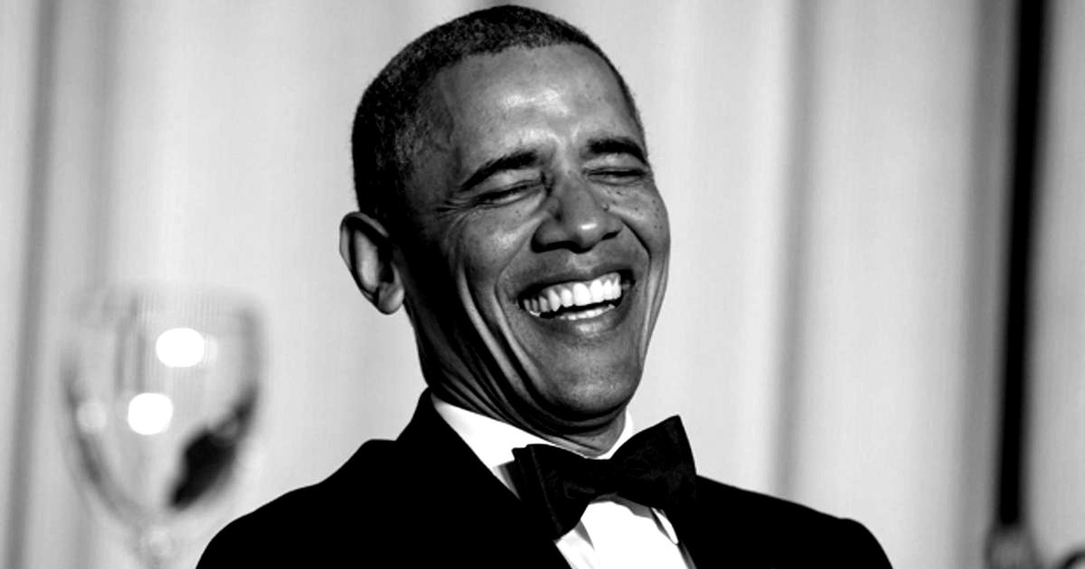 Vom 44. Präsident der USA haben wir unzählige Bilder, auf denen er herzhaft lacht.