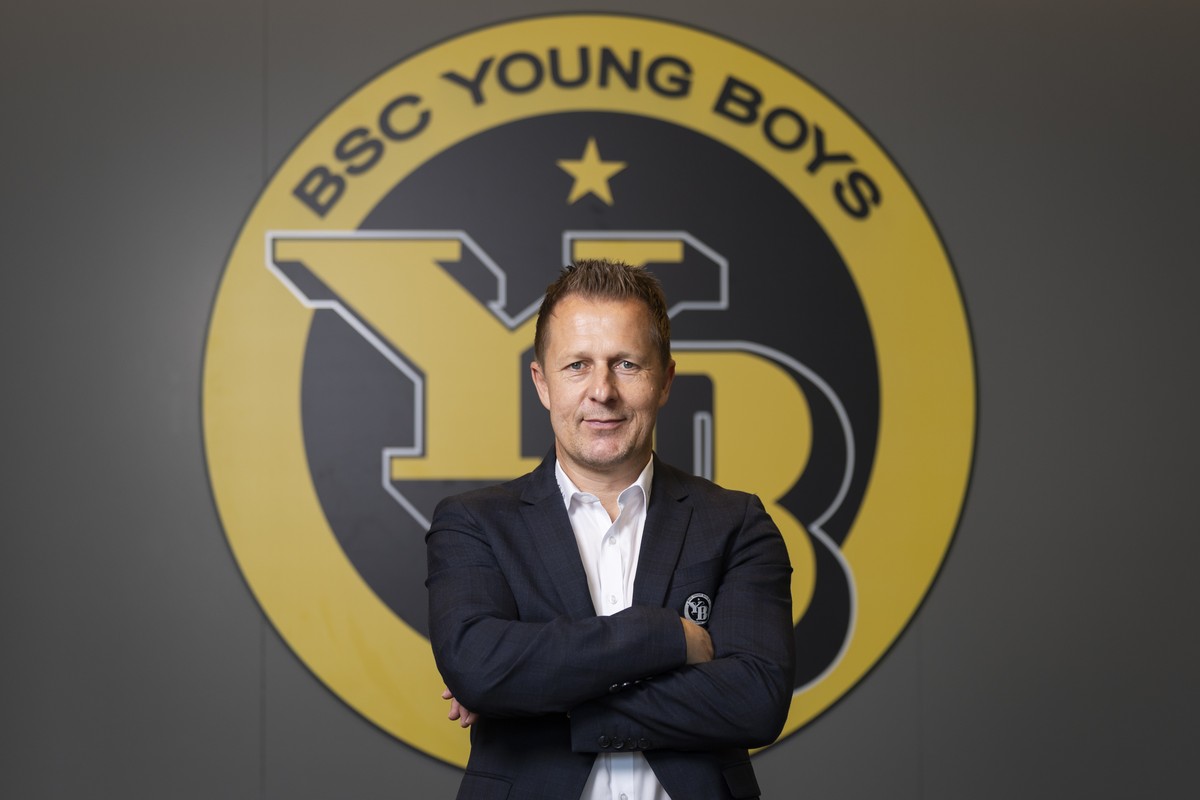 Christoph Spycher, Chief Sports YB, posiert am Rande einer Medienkonferenz zum Saisonstart, am Donnerstag, 23. Juli 2026 im Stadion Wankdorf in Bern. (KEYSTONE/Peter Klaunzer)