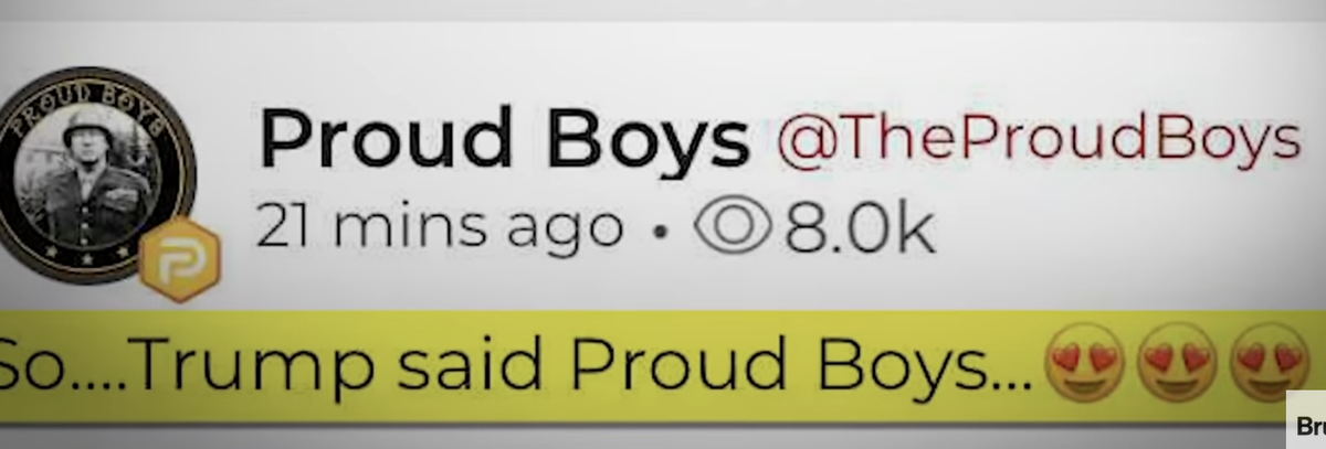Des «Proud Boys» fiers d'avoir un nouveau papa. (2020)