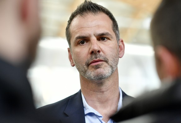 ZSC-Sportchef Sven Leuenberger an einer Medienkonferenz in Zuerich am Dienstag, 5. Maerz 2019. Die ZSC Lions verlieren das letzte Qualifikationsspiel gegen Genf mit 2:3 und verpassen damit erstmals se ...