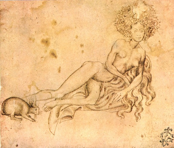 Verkörpert durch eine Frau: die Allegorie der Wollust von Pisanello, ca. 1426, ...
https://commons.wikimedia.org/wiki/File:Pisanello,_disegni,_albertina_24018_r.jpg?uselang=de