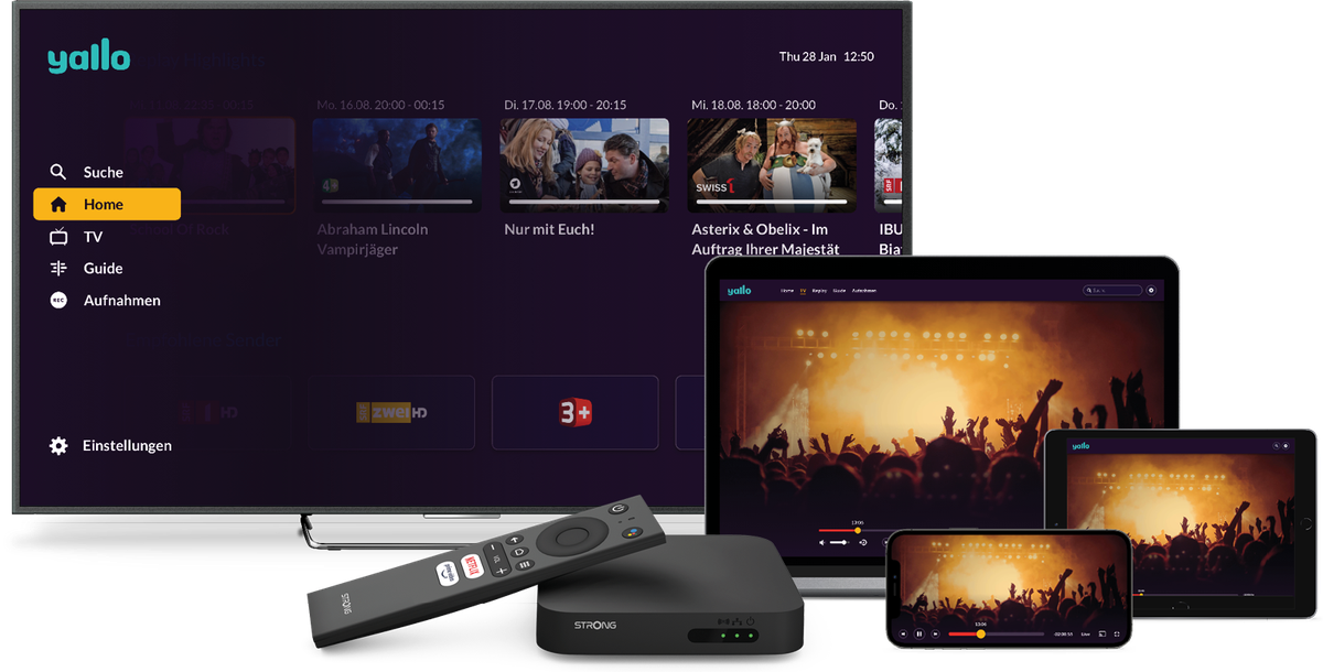 Yallo TV kann wie vergleichbare Abos von Zattoo, Teleboy, Wilmaa oder Sunrise TV Neo mit jedem beliebigen Internet-Provider genutzt werden.