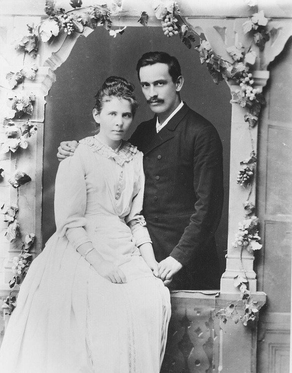 Hochzeitsbild von Lina und Eugen Huber 1876.