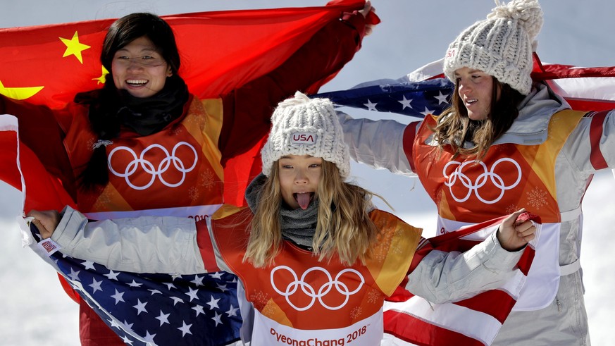Das Podest: Liu, Kim und Gold, die Bronze gewann (von links).