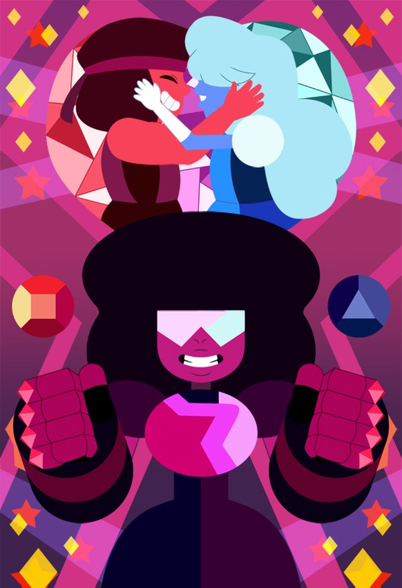 Wenn zwei Steine miteinander tanzen und beide voneinander angezogen sind, verbinden sie sich zu einem. Garnet ist die permanente Fusion von Ruby und Sapphire. Sie sagt, ihre Daseinsform sei eine Konve ...