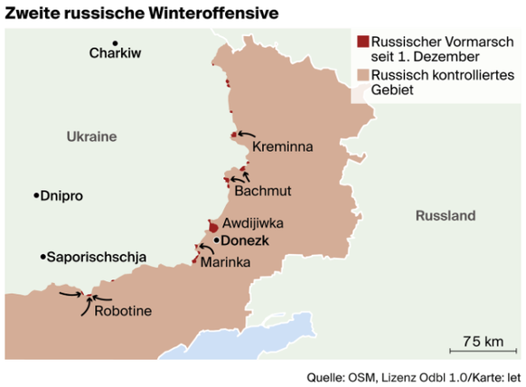 A map of the second Russian winter offensive