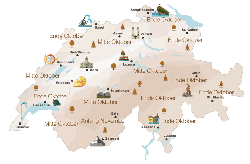 Blattverfärbungen Schweiz Engadin Lärchen