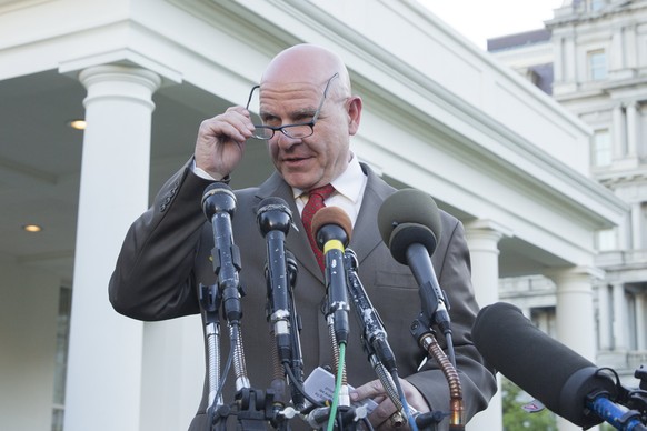 epa05966891 National Security Advisor Lieutenant General H.R. McMaster delivers a statement to members of the news media regarding a Washington Post report, at the White House in Washington, DC, USA,  ...