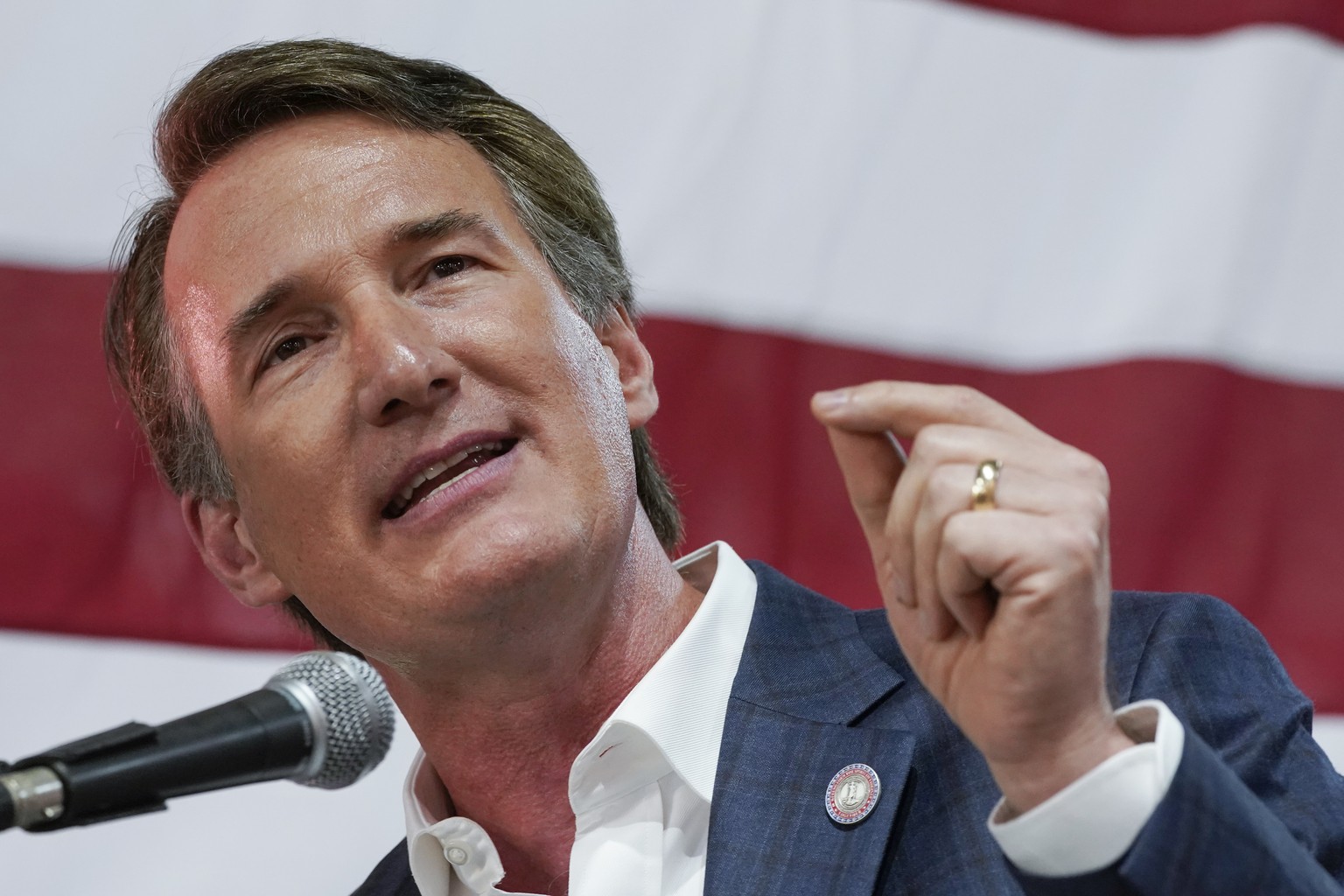 FILE - Virginia Gov. Glenn Youngkin speaks prior to signing the budget at a ceremony, June 21, 2022, in Richmond, Va. Youngkin?s administration says that as the Republican governor weighs whether to r ...