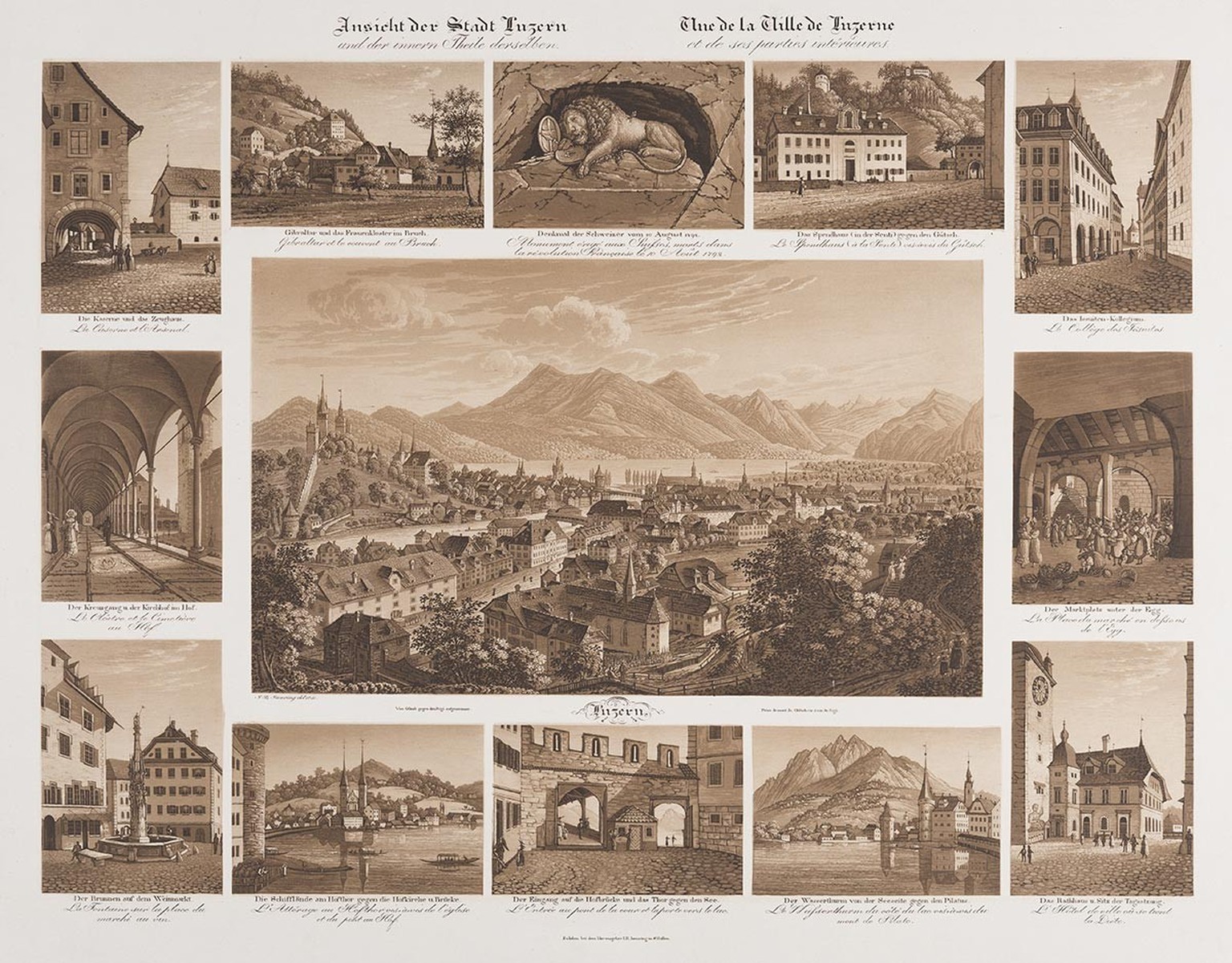 Gruppenstich der Stadt Luzern von Johann Baptist Isenring, um 1832.
https://permalink.nationalmuseum.ch/100104621