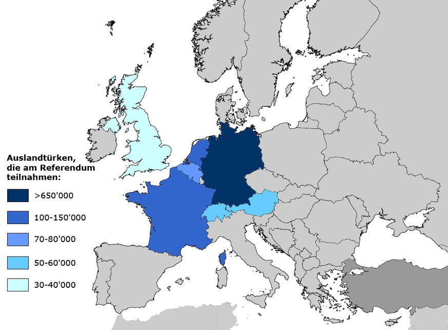Auslandtürken in Europa, Teilnahme am Referendum, April 2017