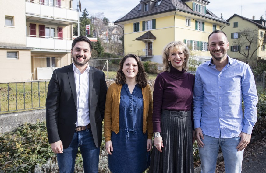 CAPTION CORRECTION: CORRECTS NAME FROM MATHEA MEYER TO MATTEA MEYER - Die Kandidaten fuer die SP Praesidentschaftswahlen, Cedric Wermuth, Mattea Meyer, Priska Seiler Graf und Mathias Reynard, von link ...