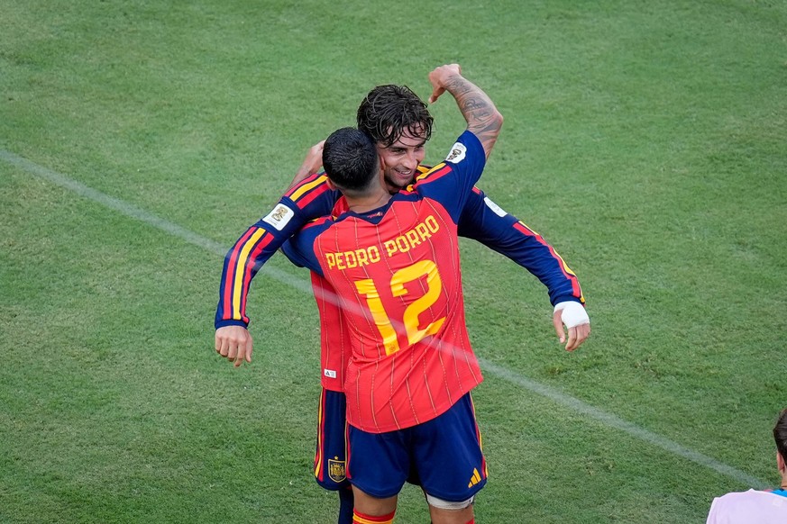 USA: Fussball FIFA World Cup, WM, Weltmeisterschaft, Fussball 2026 - Spanien vs Argentinien - New York New Jersey Stadium in East Rutherford, New Jersey USA: Tor und Torjubel zum 1:0 Siegtreffer durch ...