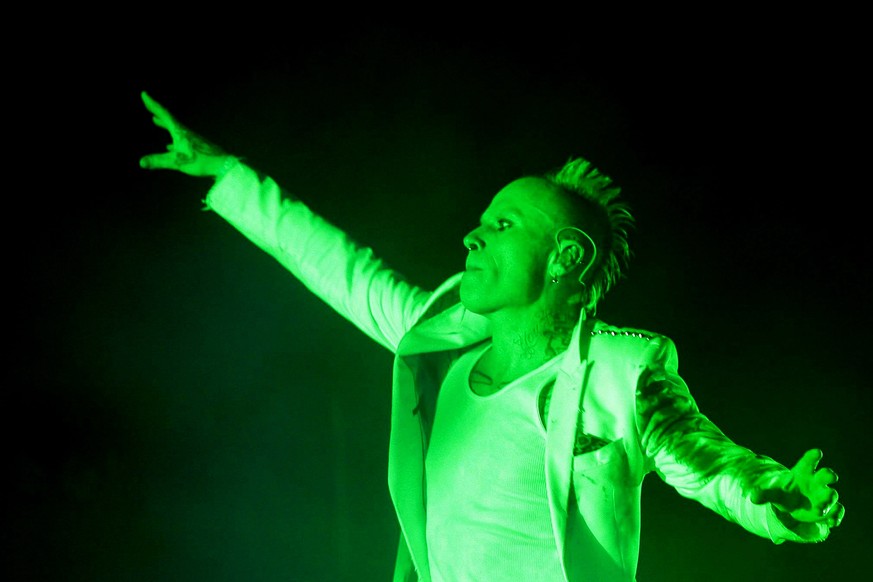 epa07412904 (FILE) Keith Flint of British band &quot;The Prodigy&quot; performs on the Green Stage at the 16th Benicassim International Festival (FIB) in Benicassim, eastern Spain, late 17 July 2010 ( ...