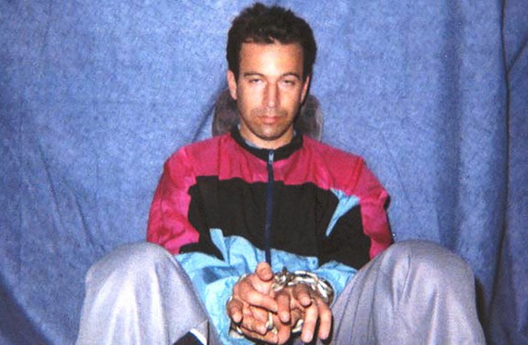 FILE - This file photo obtained on Jan. 30, 2002, shows Wall Street Journal reporter Daniel Pearl in captivity by Pakistani militants. A videotape received by U.S. diplomats in February 2002 confirmed ...