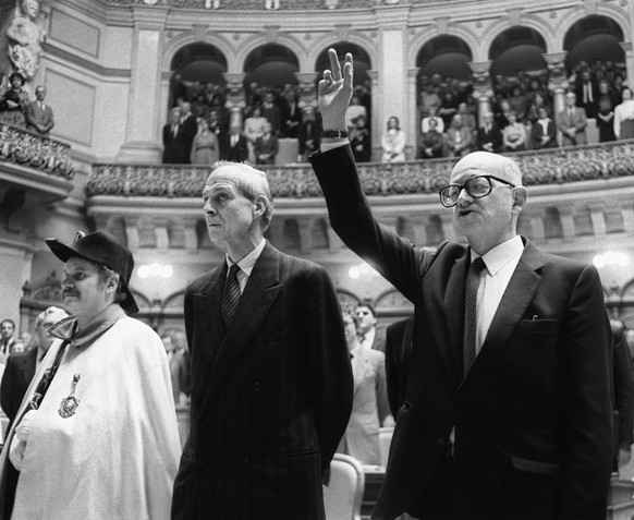 Rudolf Friedrich (l.) und Alphons Egli blieben nur wenige Jahre im Bundesrat.