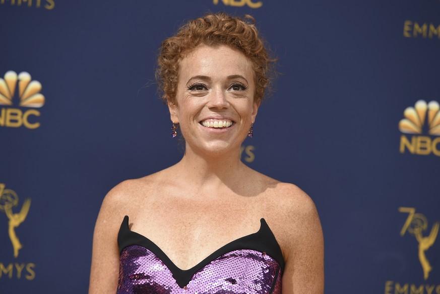 FILE - In this Sept. 17, 2018 file photo Michelle Wolf arrives at the 70th Primetime Emmy Awards at the Microsoft Theater in Los Angeles. President Donald Trump is suggesting, Tuesday, Nov. 20, 2018,  ...