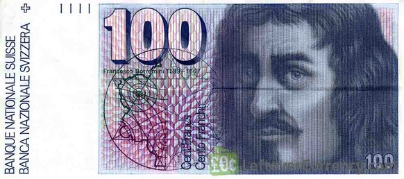 Die 100-Franken-Note ziert ein Porträt des Architekten Francesco Borromini.