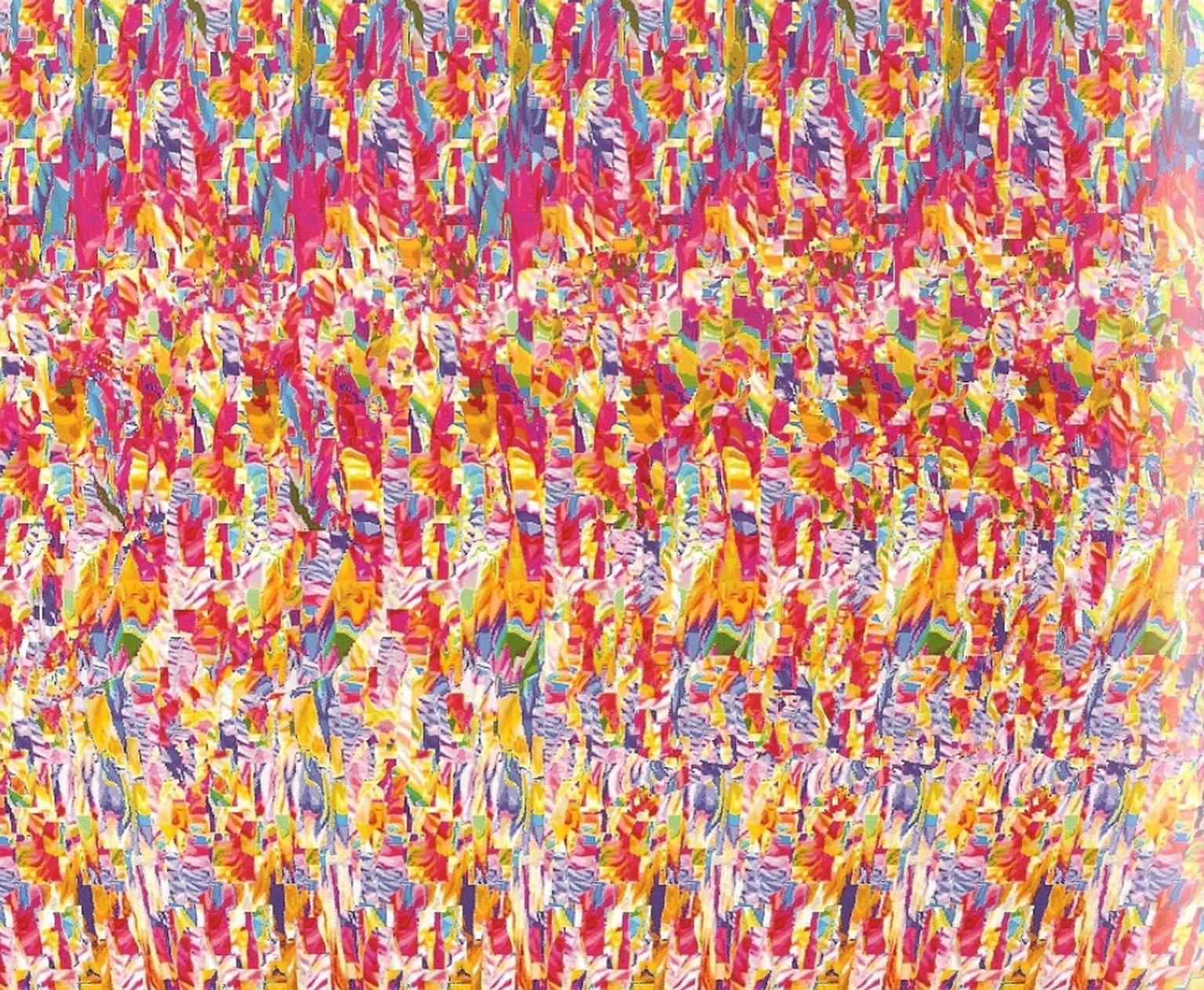Und sonst gab's noch «Das Magische Auge» zum Trümmligschielen, bis das 3D-Bild endlich zum Vorschein kam! Wer sieht's?