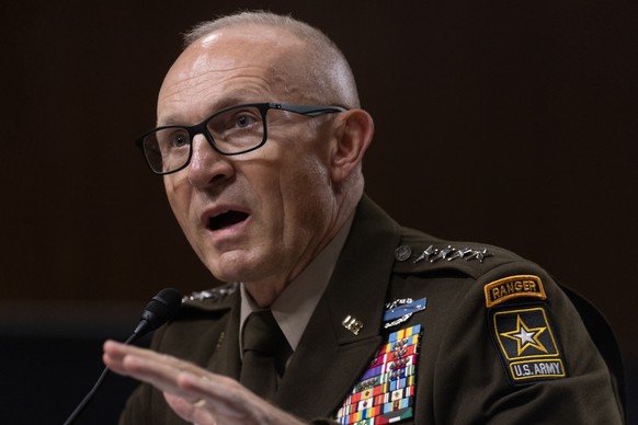 epa12867260 (FILE) - US Army Vice Chief of Staff General Randy George appears before the Senate Armed Services Committee hearing on his nomination to be Chief of Staff of the Army, on Capitol Hill in  ...