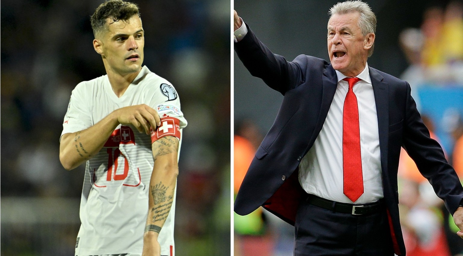 Wegbegleiter: Granit Xhaka und Ottmar Hitzfeld.