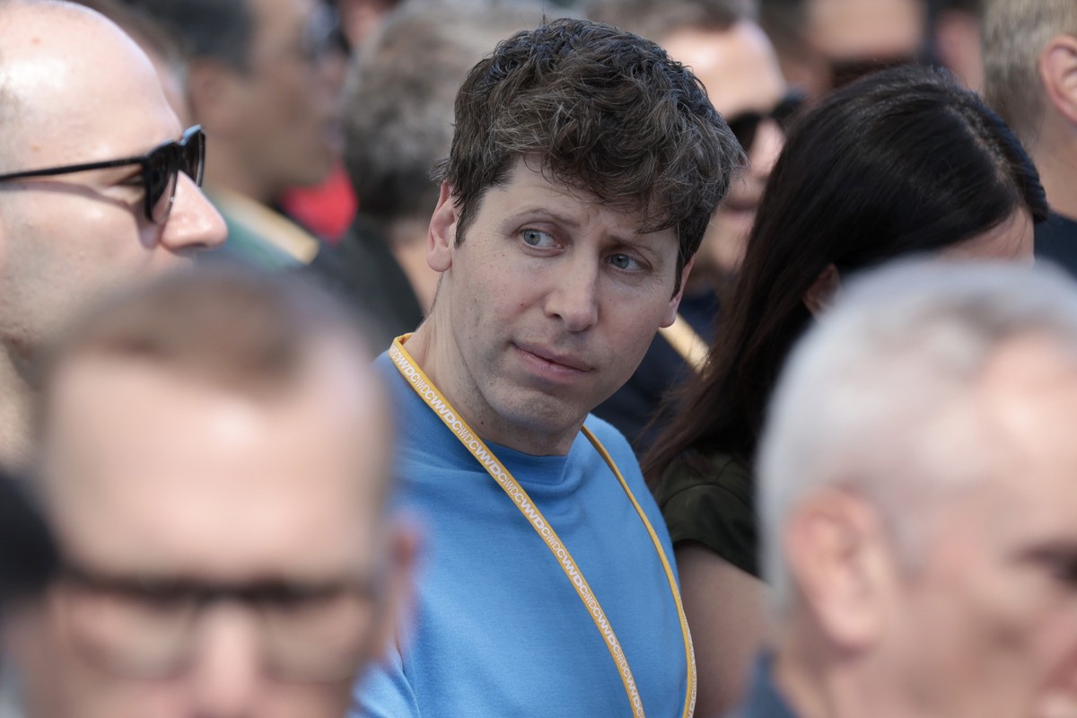 epa11403036 Sam Altman, the CEO of OpenAI, in the audience during the 2024 Apple Worldwide Developers Conference (WWDC) on the campus of Apple Park in Cupertino, California, USA 10 June 2024. EPA/JOHN ...