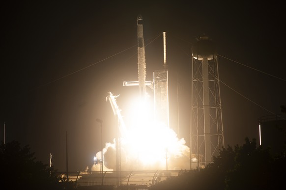 A SpaceX Falcon 9 rocket carrying the company&#039;s Dragon spacecraft is launched on NASA&#039;s SpaceX Crew-7 mission to the International Space Station with NASA astronaut Jasmin Moghbeli, ESA (Eur ...