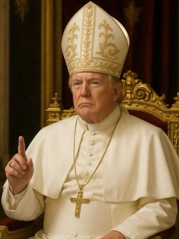 donald trump postet KI bild von sich als papst