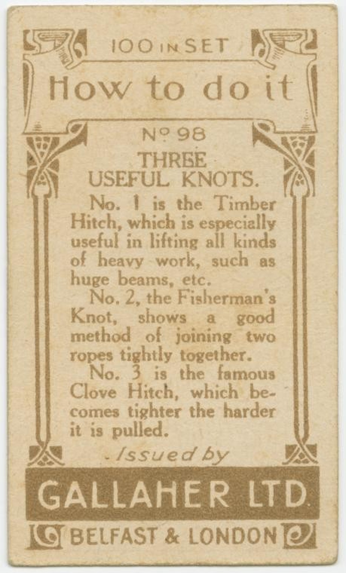 Gallaher-Lifehacks: Drei nützliche Knoten
https://digitalcollections.nypl.org/items/510d47e4-7adc-a3d9-e040-e00a18064a99
