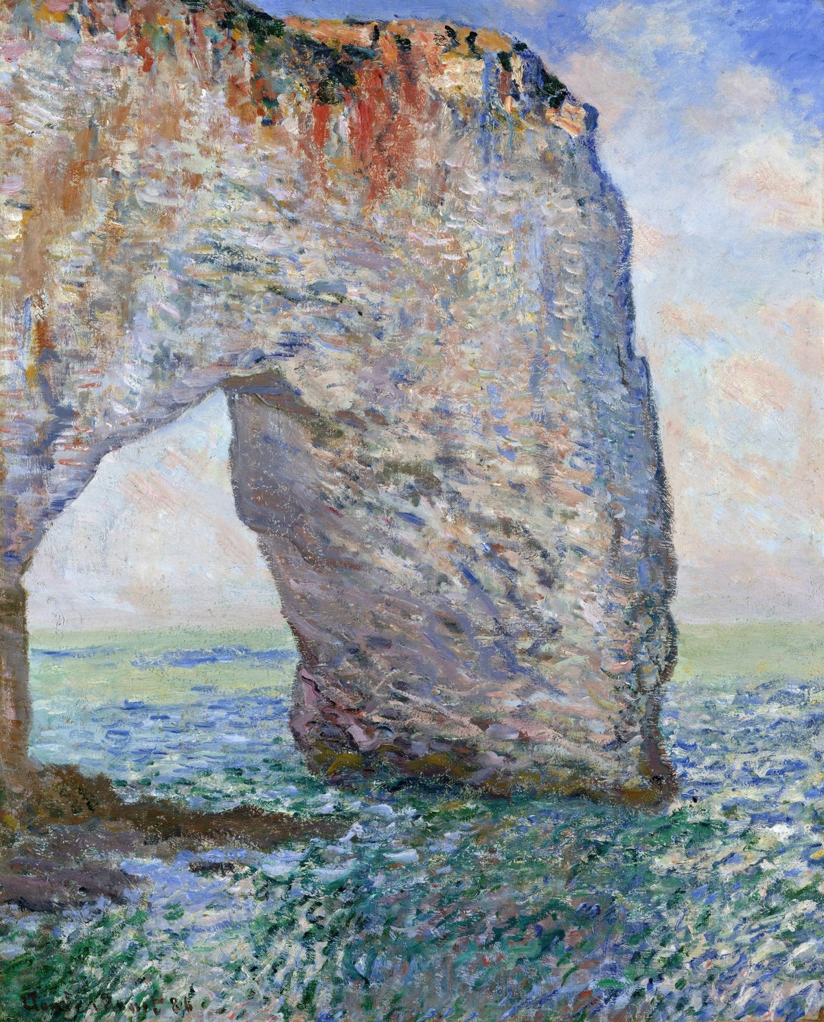 Claude Monet geb. 14. November 1840 in Paris als Oscar-Claude Monet, gest. 5. Dezember 1926 bedeutender franz�sischer Maler, Stilrichtung des Impressionismus. Hier sein Werk, The Manneporte arch near  ...