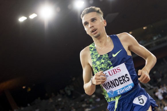 epa07802637 Julien Wanders from Switzerland competes in the men&#039;s 5000m race, during the Weltklasse IAAF Diamond League international athletics meeting in the stadium Letzigrund in Zurich, Switze ...