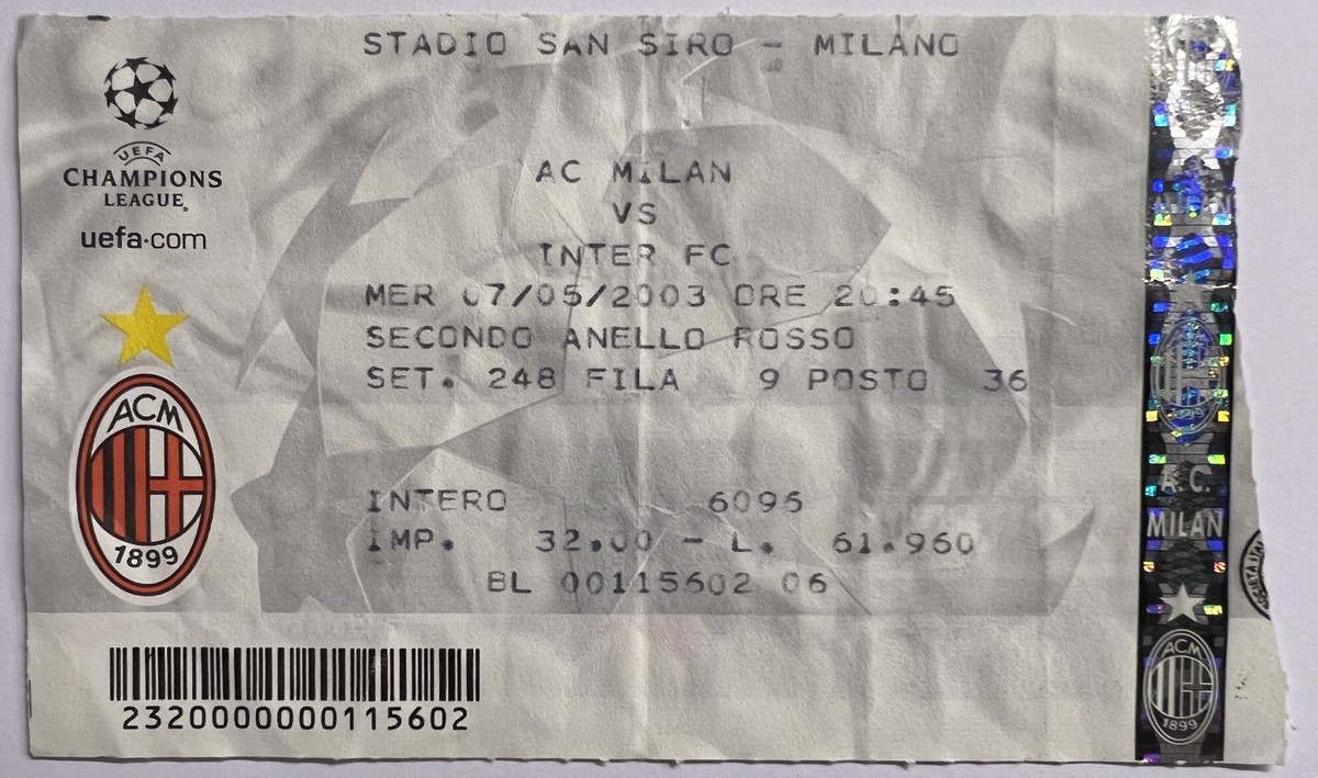 AC Milan Inter Mailand Ticket
