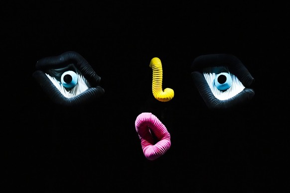 The visual theatre troupe Mummenschanz perform their stage show "50 Years" during a media presentation at Theater 11 in Zurich on Wednesday, December 8, 2021. Mummenschanz's 50 years an ...