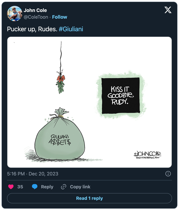Karikatur zu Giuliani.