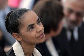 Marina Silva holt auf: Die&nbsp;populäre Regenwaldschützerin hätte bei einer Stichwahl sogar die Nase vorn.&nbsp;