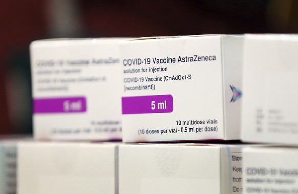 FILE - In this Jan. 2, 2021 file photo doses of the COVID-19 vaccine developed by Oxford University and U.K.-based drugmaker AstraZeneca arrive at the Princess Royal Hospital in Haywards Heath, Englan ...