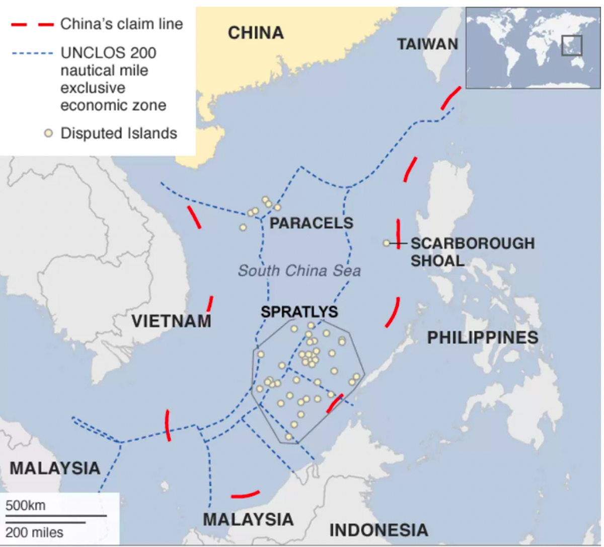 Neun-Strich-Linie: China beansprucht das rot markierte Gebiet für sich.