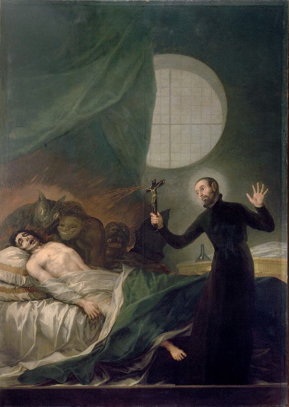 Goyas Gemälde des Heiligen Francisco de Borja, der einen Exorzismus durchführt, 1788.
