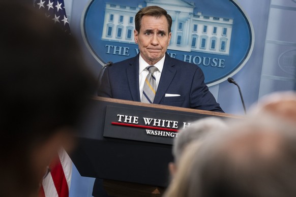 epa11322585 White House National Security Communications Advisor John Kirby speaks during the White House Daily Press Briefing at the White House in Washington, D.C., USA, 06 May 2024. EPA/Samuel Coru ...