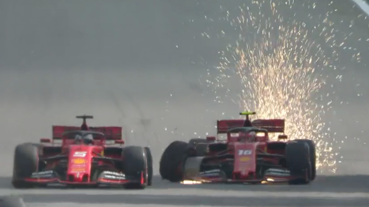 Leclerc zündet ein Feuerwerk, auch für Vettel ist das Rennen vorbei.