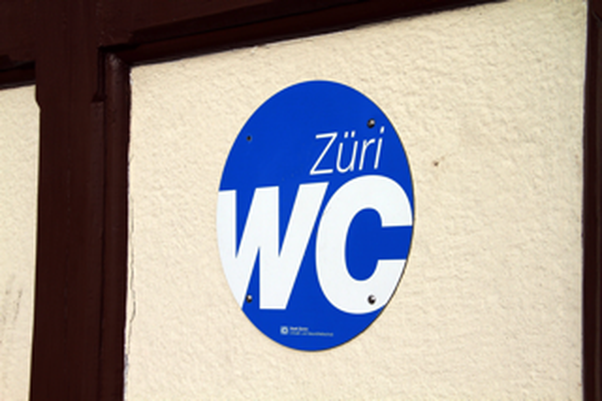 Züri-WC-Schild. Toiletten in der ganzen Stadt Zürich