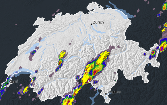 Wetterradar 26.6.25 Schweiz Meteoschweiz